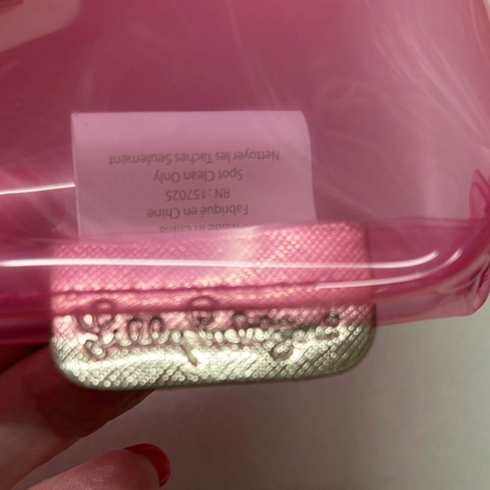 Lilly Pulitzer Pink Clutch with Silver Palm Trees - Picture 2 of 2